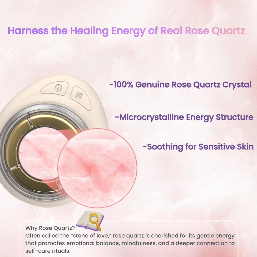 Haloral Rose Quartz Microcurrent & LED Facial Device