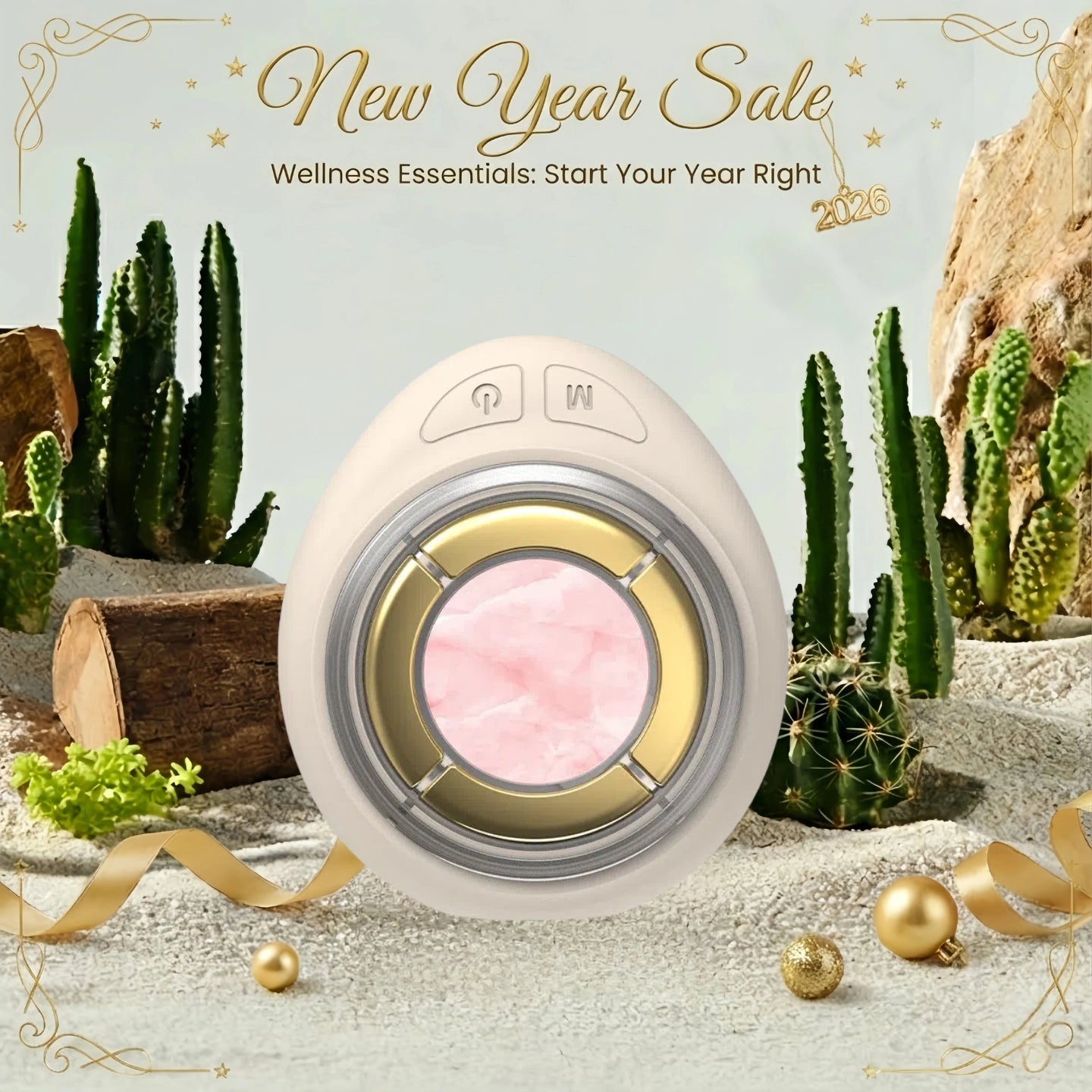 Haloral Rose Quartz Microcurrent & LED Facial Device