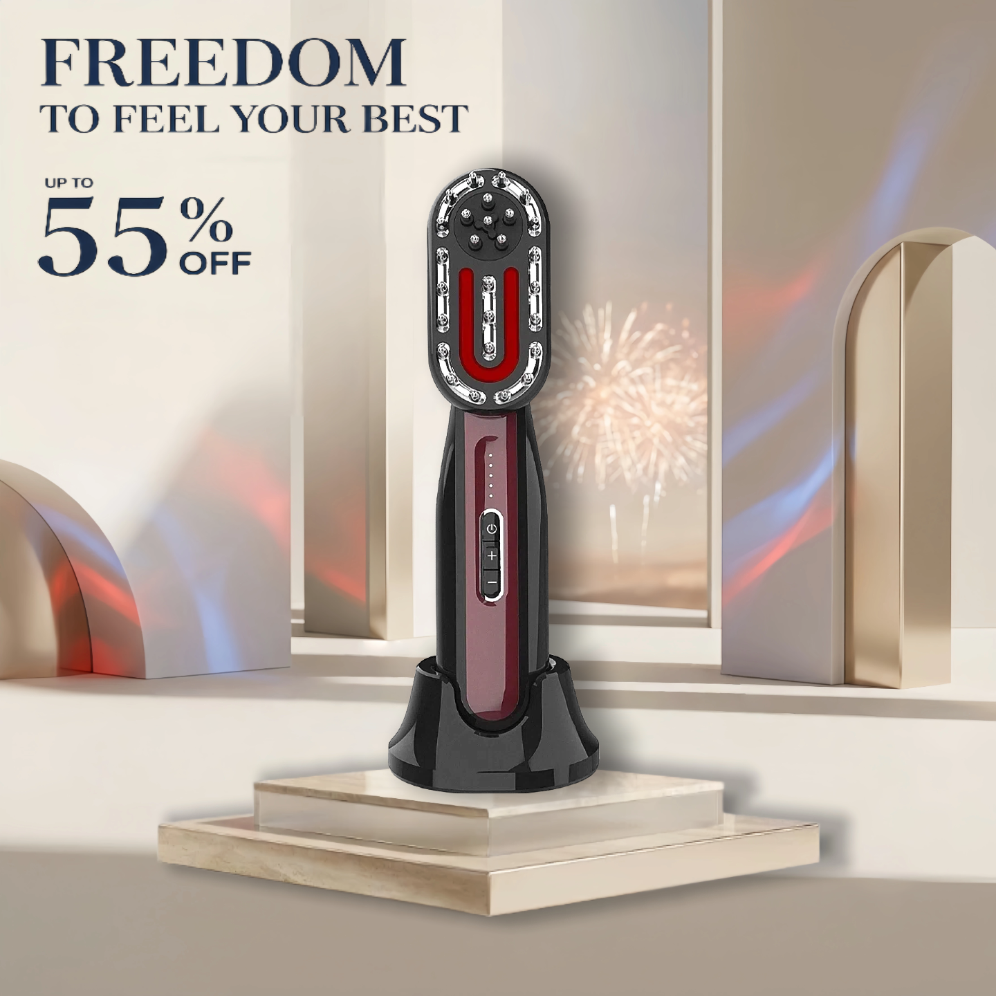 Haloral 3-in-1 Microcurrent & LED Therapy Comb