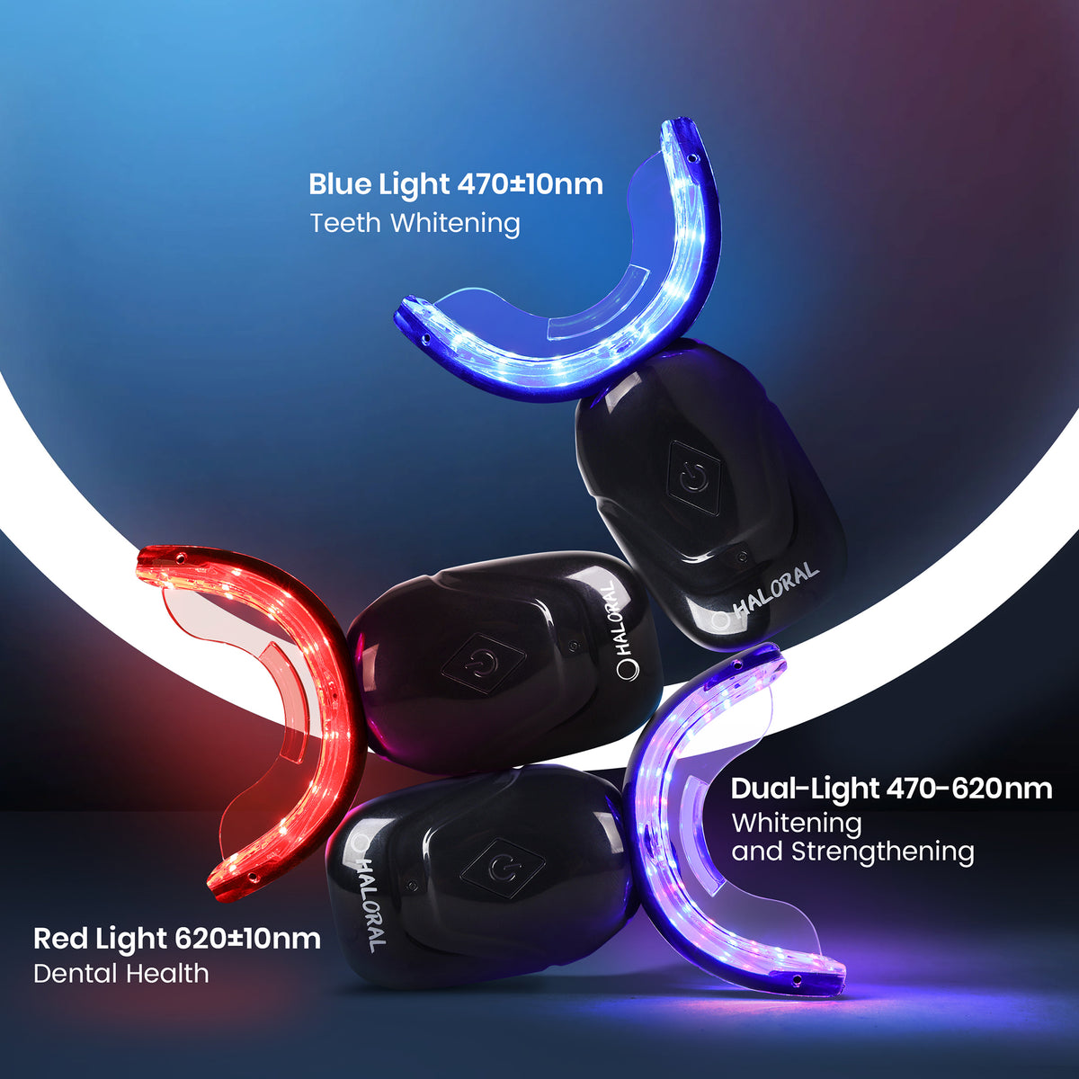 Haloral Halo Pro Best LED UV Light Teeth Whitening Kit Laser Blue Red ...