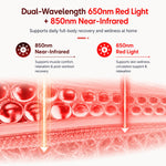 Haloral red and infrared light therapy technology showing dual-wavelength 650nm red light and 850nm near-infrared light for full-body wellness and recovery.
