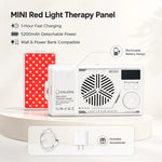 Haloral mini red light therapy panel with 1-hour fast charging, detachable battery, and included accessories