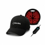 Haloral black red light therapy cap with LED scalp care lights and digital controller