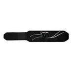 Full exterior view of the black Haloral wearable red light therapy belt with digital control panel on a white background